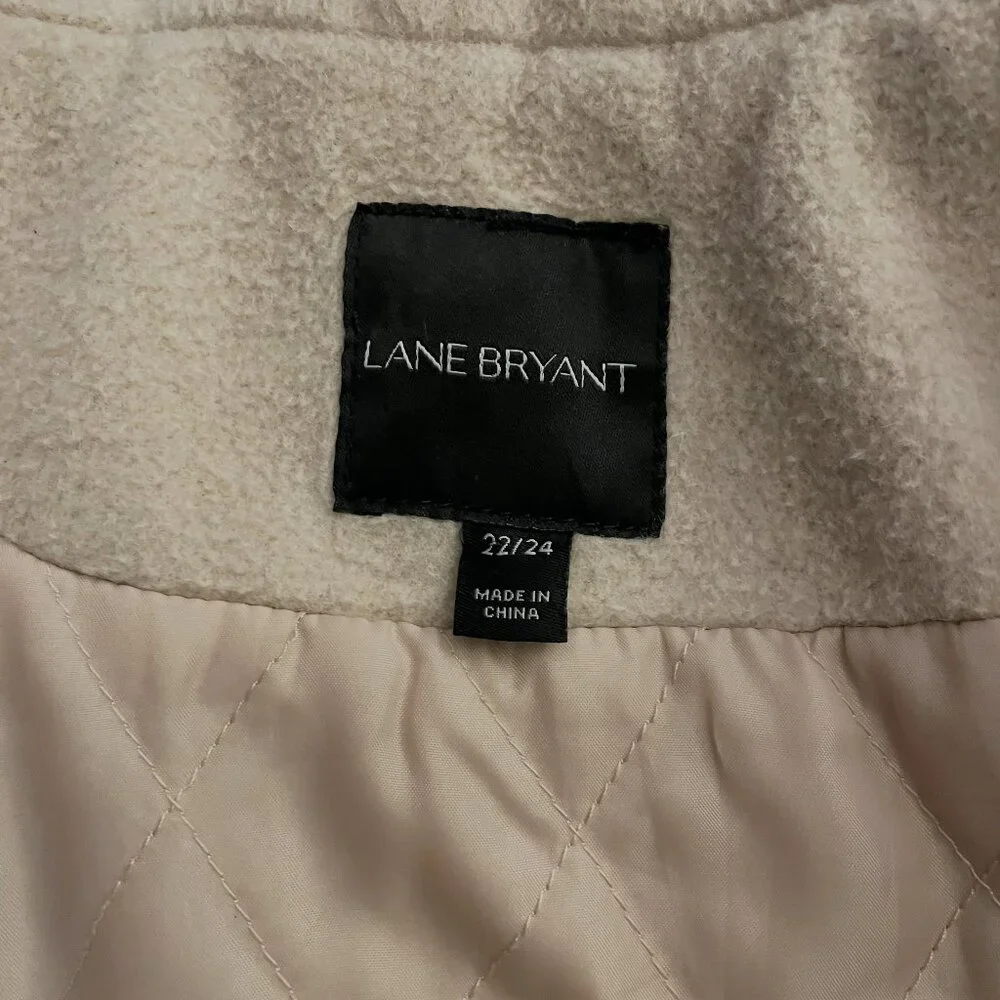Lane Bryant Blush Pink Hooded Coat with Faux Fur Trim | Size 22/24 | Cozy Elegan - Picture 4 of 5